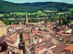 Aerial view  of Cluny city in  France , Burgundy