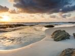 Amazing sunrise colours at the beach on Stradbroke Island, Queensland Australia